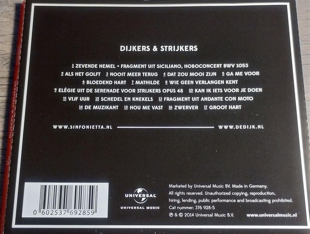 De Dijk & Amsterdam Sinfonietta ‎– Dijkers & Strijkers, Ophalen of Verzenden, Zo goed als nieuw