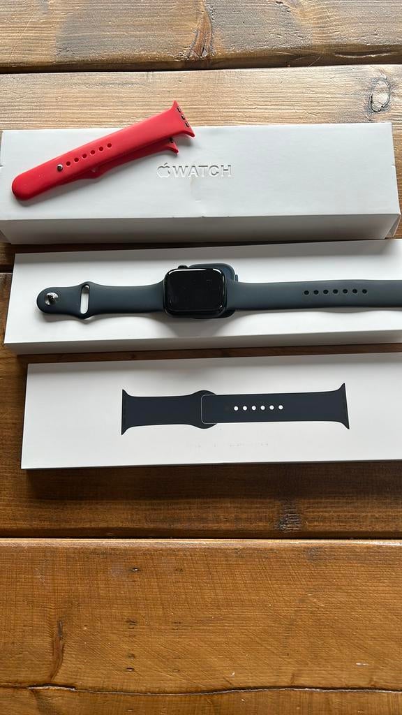 Apple watch 8 series 45 mm, Ophalen of Verzenden, Zo goed als nieuw, Zwart, IOS