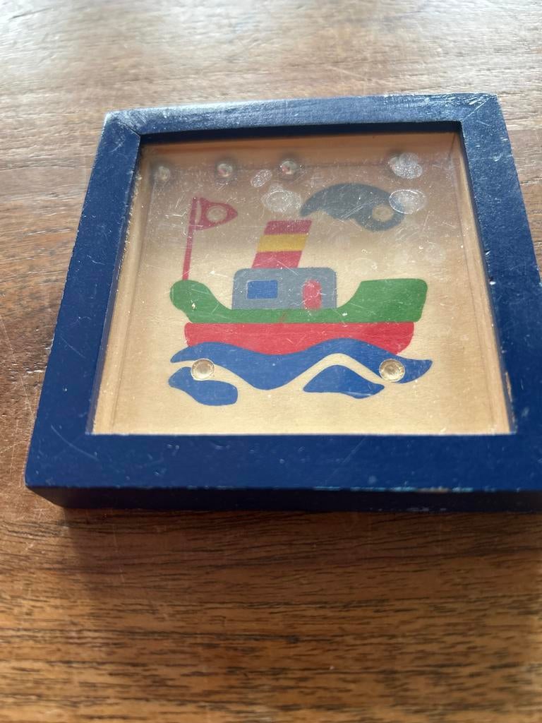 Houten doolhof spel bootje, Kinderen en Baby's, Speelgoed | Houten speelgoed, Ophalen of Verzenden, Gebruikt, Overige typen