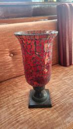 Rode mozaïek glazen vaas, Ophalen of Verzenden