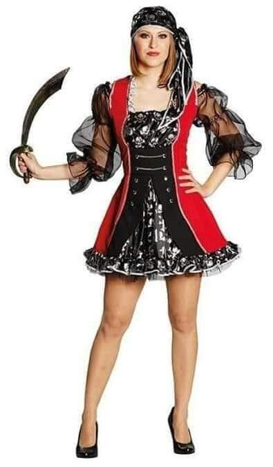 Piratenjurk maat 42/44 z.g.a.n. foute party carnaval, Kleding | Dames, Ophalen of Verzenden, Zo goed als nieuw, Maat 42/44 (L)