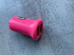 Roze Autoadapter met Dubbele USB Poort, Ophalen of Verzenden, Nieuw