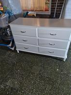 Witte commode met 6 lades, Overige materialen, 100 tot 150 cm, Ophalen of Verzenden, Zo goed als nieuw