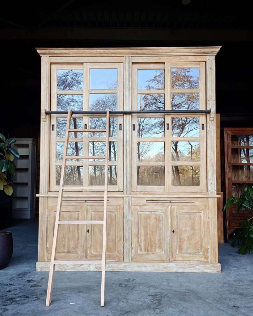 Hoge unieke notariskast | Boekenkast met ladder #2577, Huis en Inrichting, Kasten | Boekenkasten, Niet ingevuld, 200 cm of meer