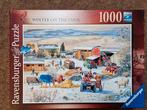 Ravensburger Puzzel 1000 Stukjes - Winter op de Boerderij, Ophalen of Verzenden, Gebruikt