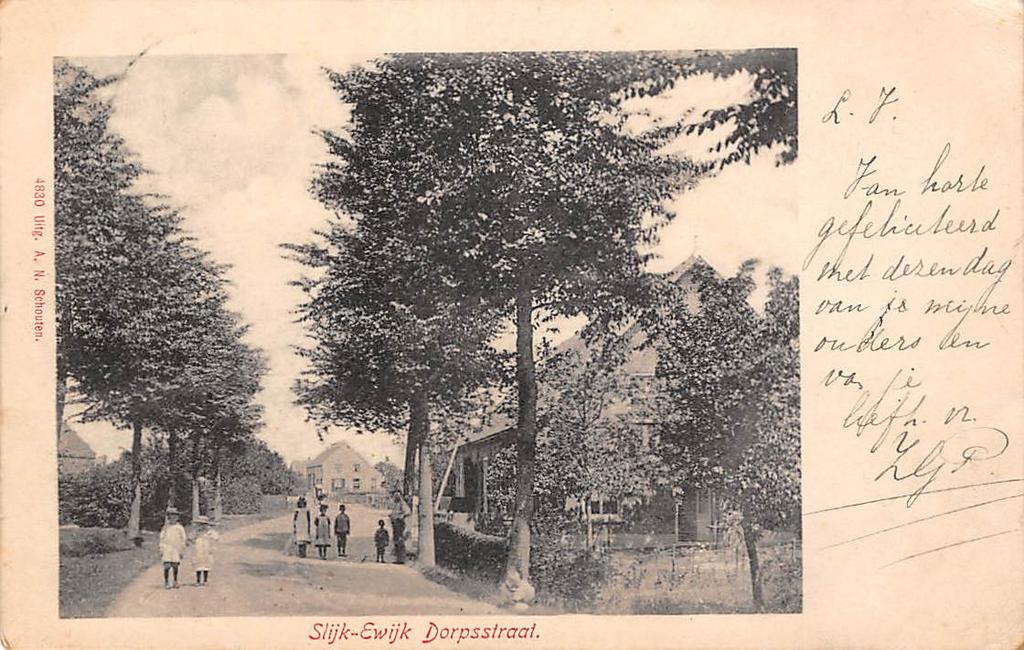 Slijk-Ewijk Dorpsstraat, Ophalen of Verzenden, Voor 1920, Gelopen, Gelderland