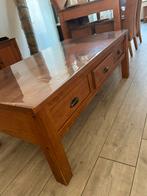 Houten salontafel met lades, Ophalen, Gebruikt, 100 tot 150 cm, 50 tot 100 cm