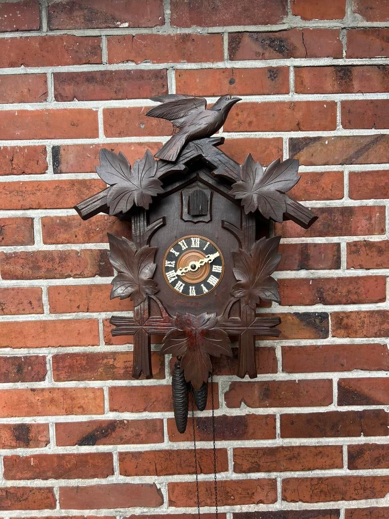 Antieke koekoeksklok werkt perfect!, Antiek en Kunst, Antiek | Klokken, Ophalen of Verzenden