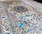 Perzisch tapijt handgeknoopt Nain Oosters vloerkleed 300x200, Gebruikt, Blauw, 200 cm of meer, Ophalen of Verzenden