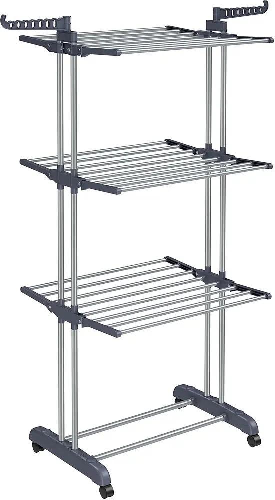 Kledingrek Droogrek Wasrek op wieltjes
Grijs Inklapbare, Tuin en Terras, Droogmolens en Wasrekken, Nieuw, Wasrek, Ophalen of Verzenden