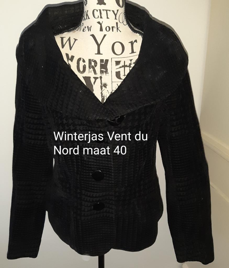 winterjas Vent Du Nord maat 40, Zwart, Ophalen of Verzenden, Zo goed als nieuw, Maat 38/40 (M)