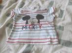 Wit/blauwtinten/rood/zwart shirtje Mickey Mouse Disney 62, Kinderen en Baby's, Babykleding | Maat 62, Disney, Ophalen of Verzenden