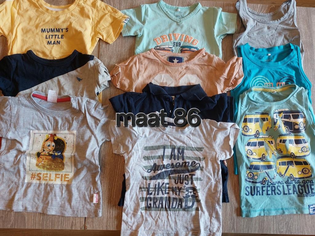 Jongenskledingpakket Maat 86 - Diverse Shirtjes, Kinderen en Baby's, Babykleding | Maat 86, Gebruikt, Jongetje, Setje, Ophalen of Verzenden