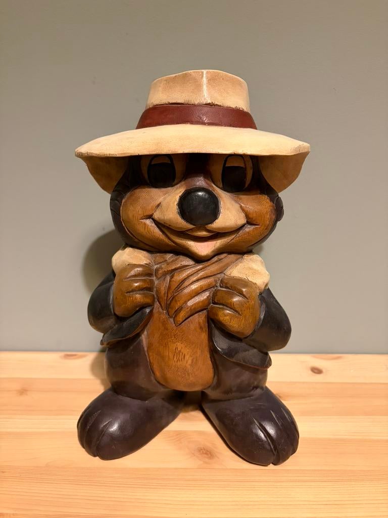 Vintage Houten Knabbel/Babbel Disney, Verzamelen, Disney, Ophalen of Verzenden, Overige figuren, Zo goed als nieuw, Beeldje of Figuurtje