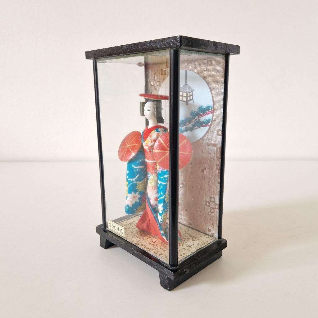 Geisha shadow box vitrine japanse vitrinekast, Antiek en Kunst, Ophalen of Verzenden