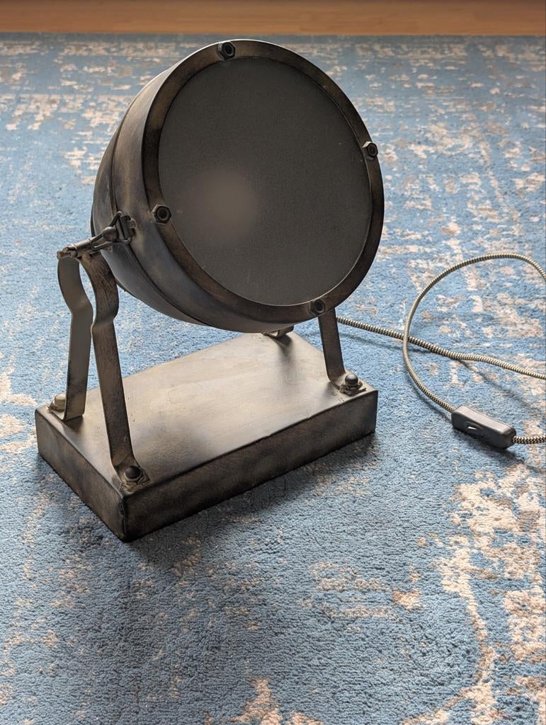 Brilliant Fenna Tafellamp Industrieel - Inclusief 9W LED, Gebruikt, Ophalen of Verzenden, Metaal, Minder dan 50 cm