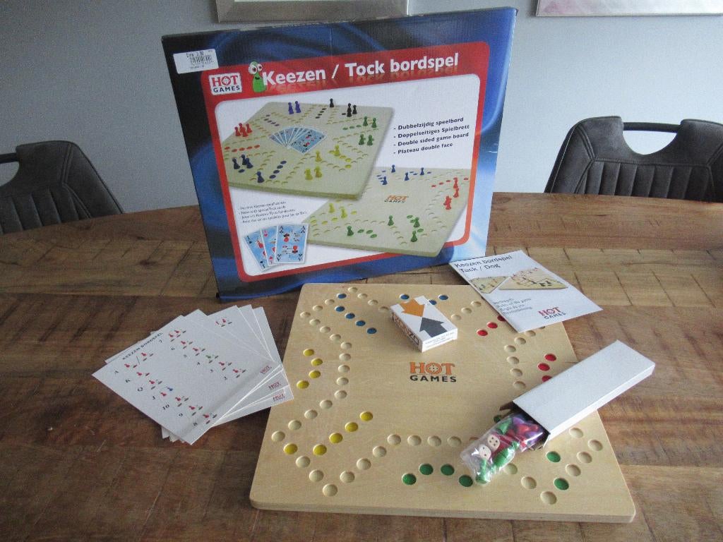 NIEUW Keezbord Keez spel keezspel hout compleet 4-6 spelers, Ophalen of Verzenden, Nieuw, Hot Games