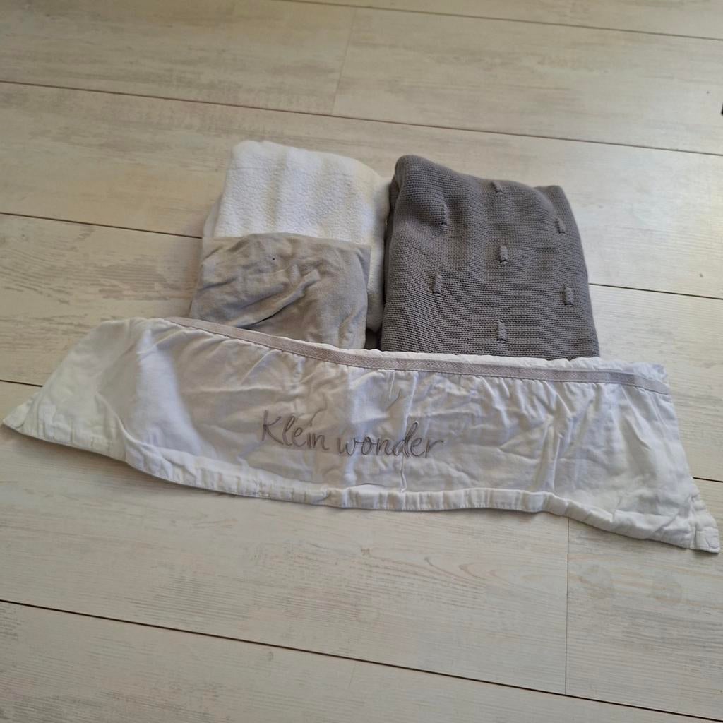 Molton hoeslaken en laken voor wieg- Klein Wonder, Ophalen of Verzenden, Gebruikt, Eenpersoons, Deken of Dekbed