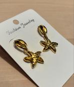 Goudkleurige RVS Oorbellen met Zeester & Schelp, Overige materialen, Hangers, Nieuw, Ophalen of Verzenden