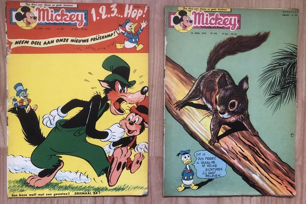 MICKEY - MICKEY MAGAZINE - 1958 - 2 NUMMERS, Boeken, Meerdere stripboeken, Ophalen of Verzenden, Zo goed als nieuw