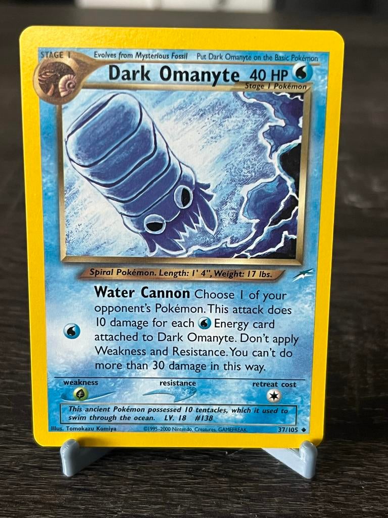 Dark Omanyte (37/105) - Neo Destiny - EX, Ophalen of Verzenden, Gebruikt, Losse kaart