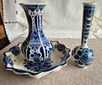 Set Delfts blauwe vaasjes en schaaltje, Antiek en Kunst, Antiek | Keramiek en Aardewerk, Ophalen of Verzenden