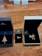 Swarovski broches: Kerstboom, Teckel en Eekhoorn, Met kristal, Overige materialen, 4 tot 7 cm, Ophalen of Verzenden