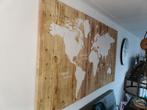Houten wereldkaart wanddecoratie, Ophalen, Zo goed als nieuw