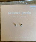 Oorbellen zilveren knopjes met glinster steentje, Wit, Nieuw, Ophalen of Verzenden, Knopjes of Stekers