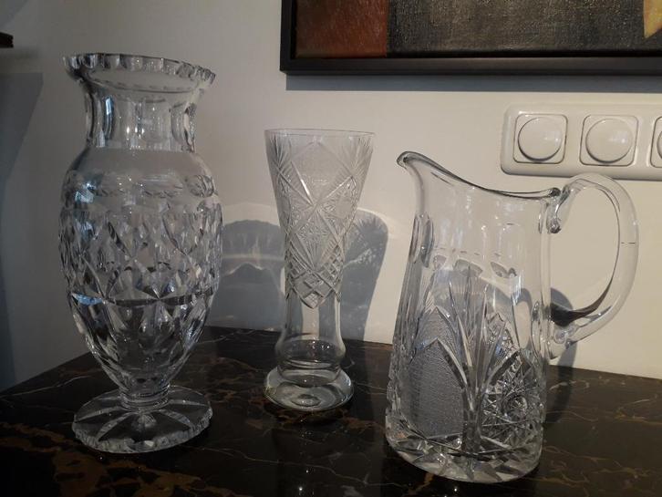 DIV VINTAGE KRISTALLEN FACET GESLEPEN VOORWERPEN I.Z.G.ST, Antiek en Kunst, Antiek | Glas en Kristal, Ophalen of Verzenden