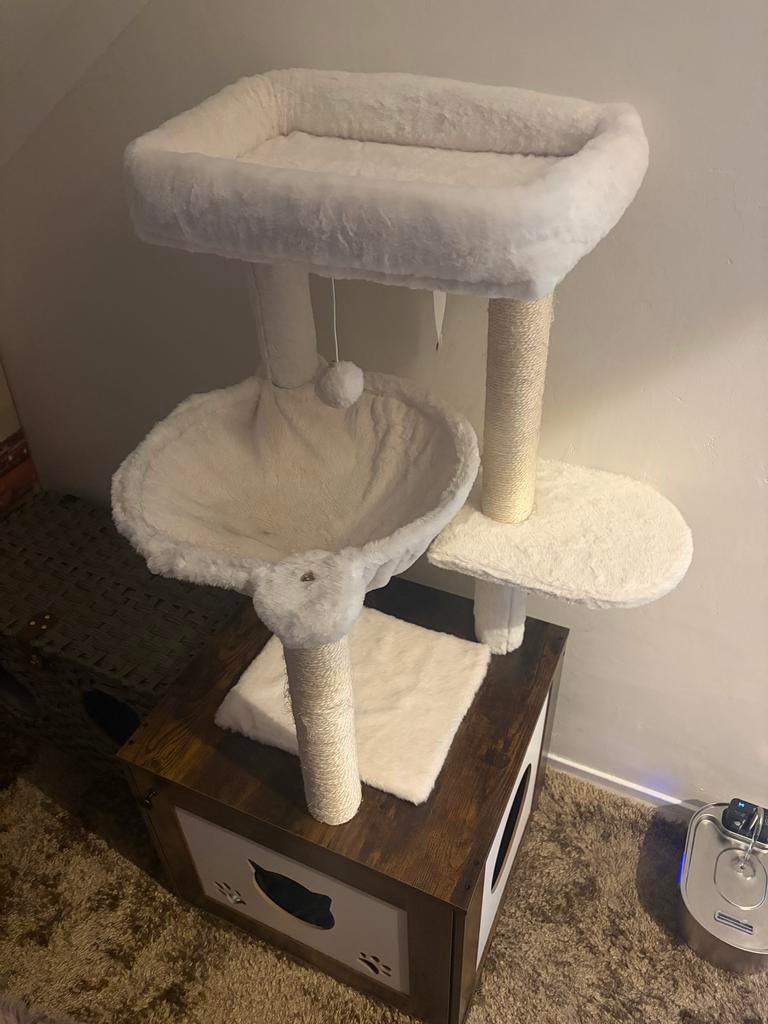 Krabpaal met kattenbakkast, Dieren en Toebehoren, Ophalen, Zo goed als nieuw, Krabpaal