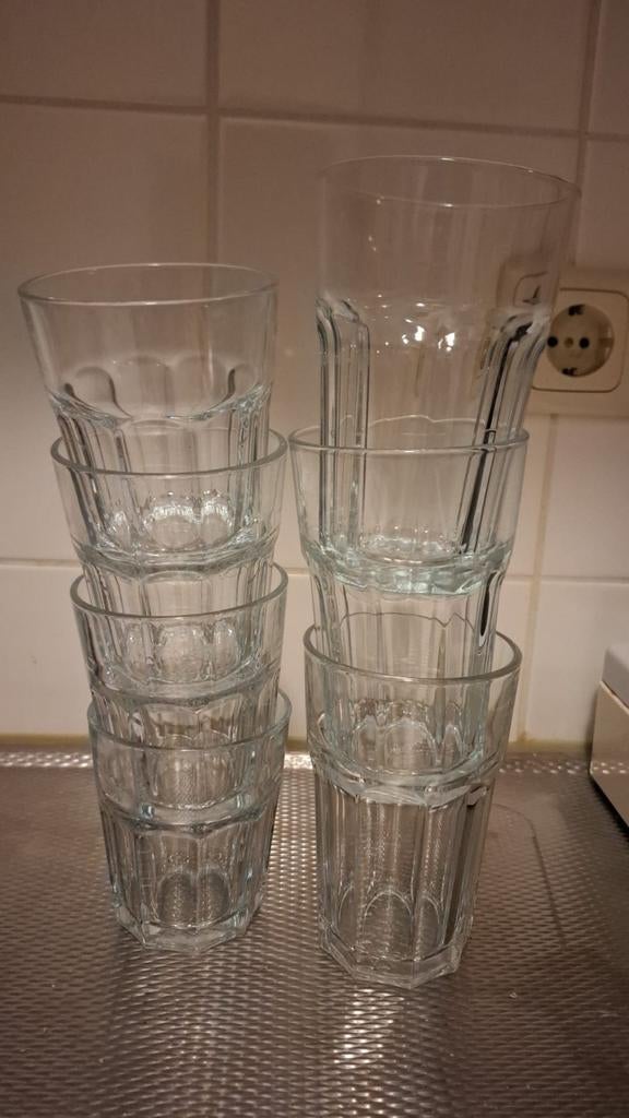 Set van 10 glazen: 6 kleine en 4 grote, Huis en Inrichting, Keuken | Servies, Ophalen
