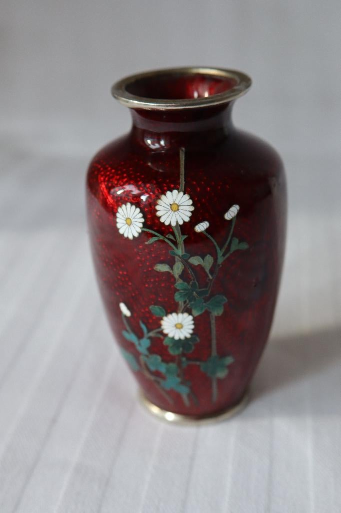 Vintage Japan Ginbari emaille cloisonne vaasje c 1920, Ophalen of Verzenden