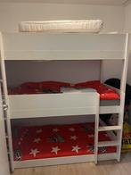 Stevig wit stapelbed met matrassen 3 personen, Ophalen, Gebruikt, Stapelbed