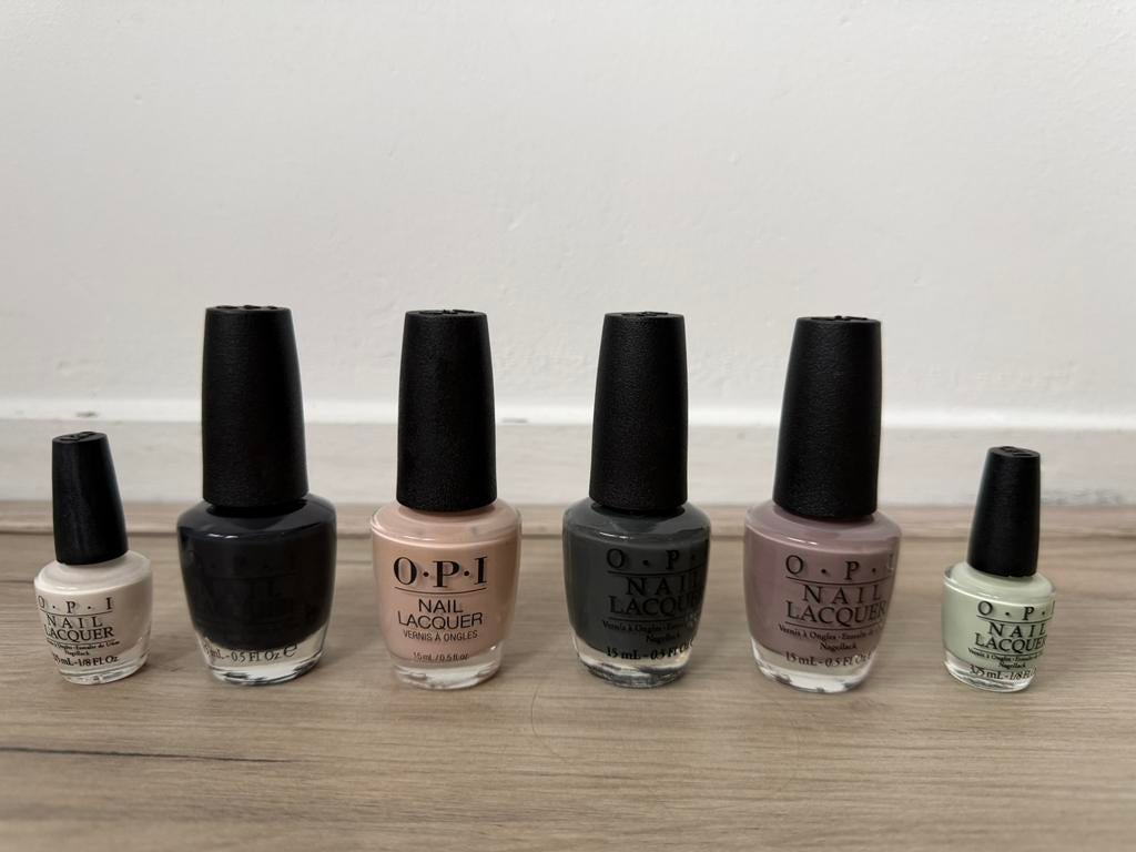 6x flesjes nagellak OPI Douglas twv €75, Ophalen of Verzenden, Zo goed als nieuw, Handen en Nagels, Make-up