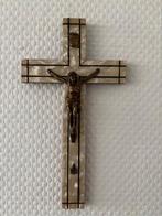 Art Deco Corpus Christi / Jezus aan kruis koper en parelmoer, Ophalen of Verzenden