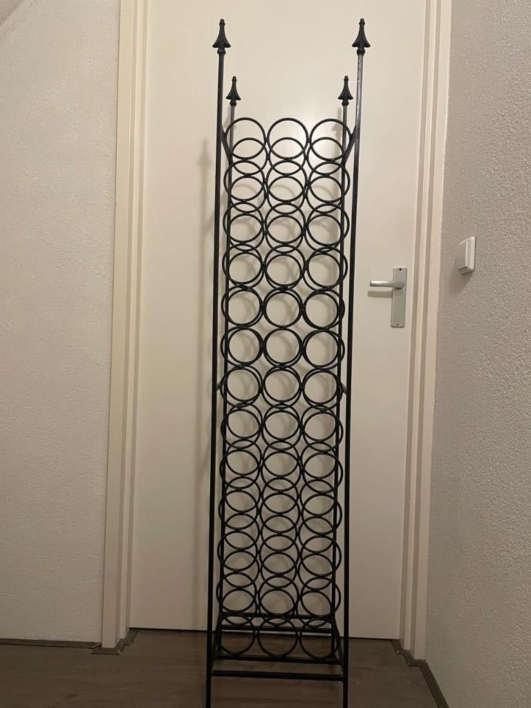 Wijnrek van smeedijzer (39 flessen), Ophalen, Zo goed als nieuw, 25 flessen of meer, Metaal