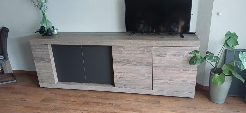 Dressoir met verlichting - 247x50x87,5cm, Ophalen of Verzenden, 200 cm of meer, 25 tot 50 cm, Gebruikt