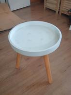 Houten bijzet tafeltje - Wit met naturel poten, Huis en Inrichting, Tafels | Bijzettafels, Ophalen