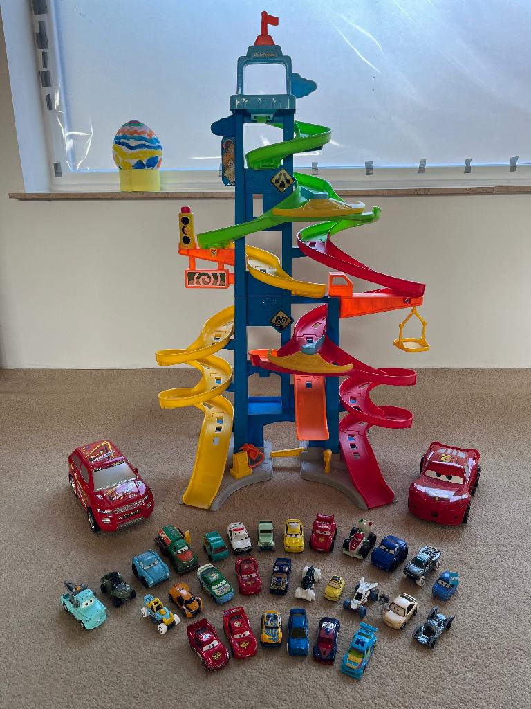 Fisher-Price Little People City Skyway Racebaan, Ophalen, Hot Wheels, Handmatig, Racebaan