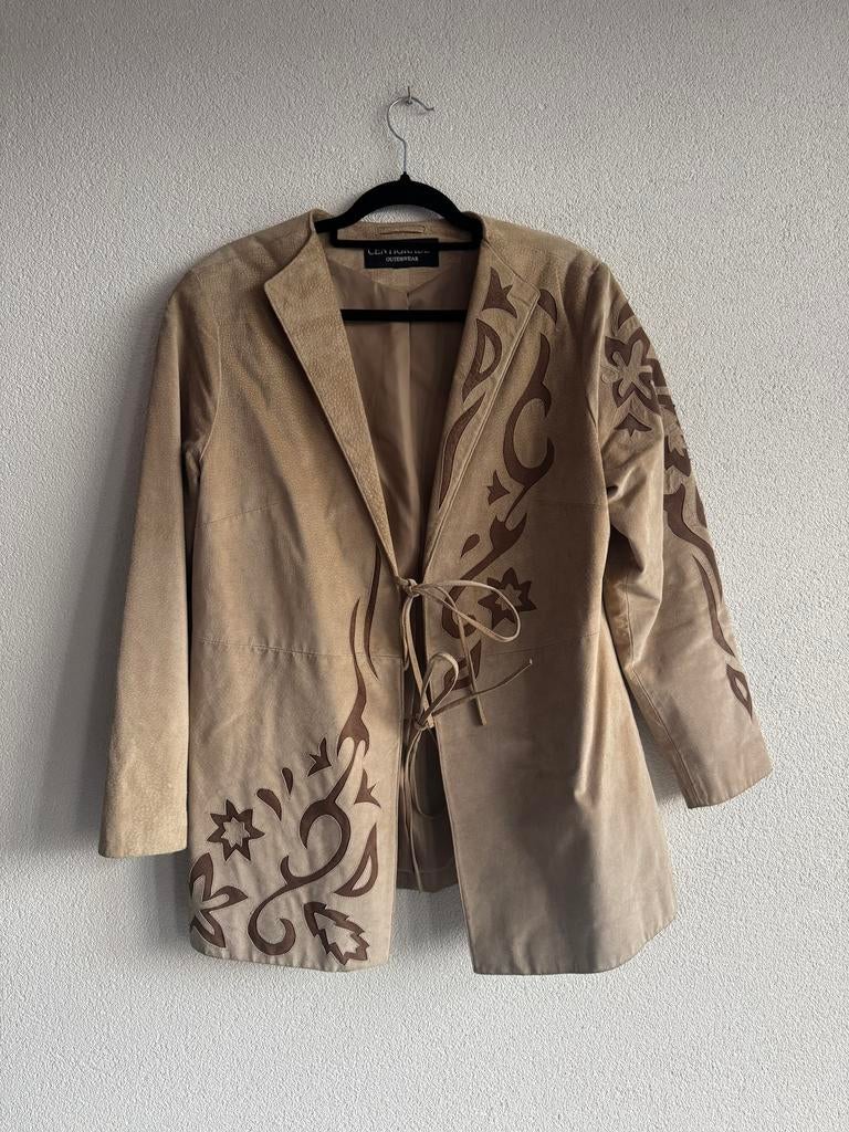 Vintage Y2K bruin leren suede blazer met borduursels, Kleding | Dames, Jasjes, Kostuums en Pakken, Vintage, Bruin, Vintage, Maat 46/48 (XL) of groter