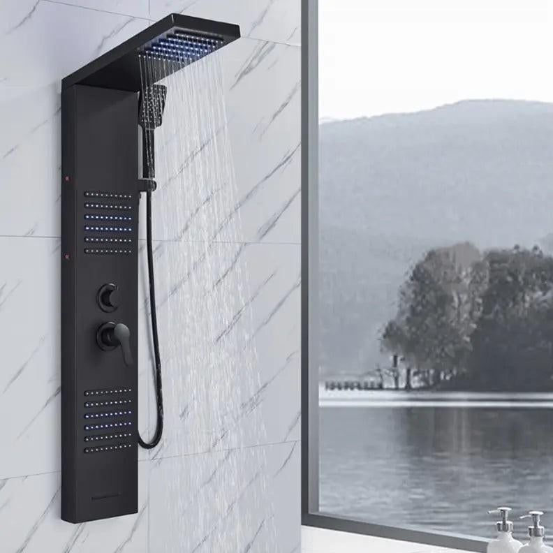 Luxe Zwarte Douchepaneel met Waterval, Ophalen of Verzenden, Nieuw, Rvs, Douche