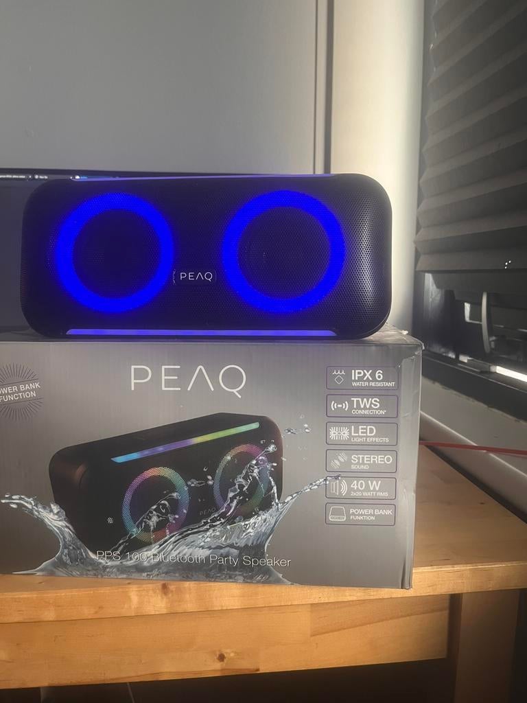 PEAQ PPS 100 Bluetooth Party Speaker - 40W, RGB Lights, Audio, Tv en Foto, Luidsprekers, Overige typen, Zo goed als nieuw, Minder dan 60 watt