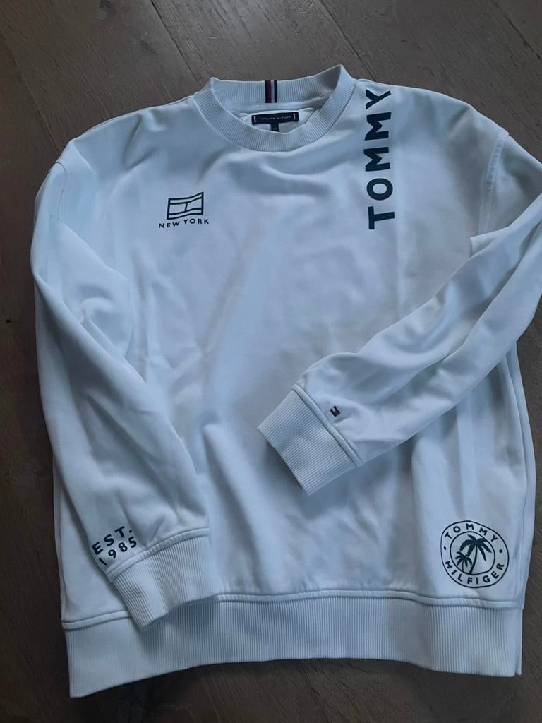 Trui wit Tommy Hilfiger maat 164, Kinderen en Baby's, Kinderkleding | Maat 164, Ophalen of Verzenden, Zo goed als nieuw, Jongen
