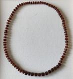 Handgeknoopt barnstenen ketting 74 cm lang, Ophalen of Verzenden, Gebruikt, Bruin, Steen of Mineraal