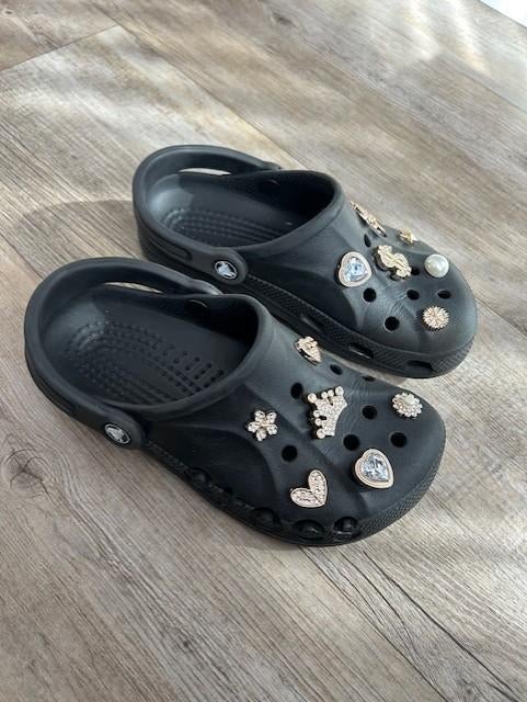Originele Crocs Zwart Maat 36 met Jibbitz, Zwart, Ophalen of Verzenden, Crocs, Sneakers of Gympen