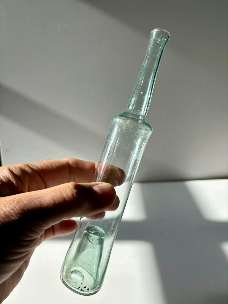 Oud flesje met pontiel, Antiek en Kunst, Ophalen of Verzenden