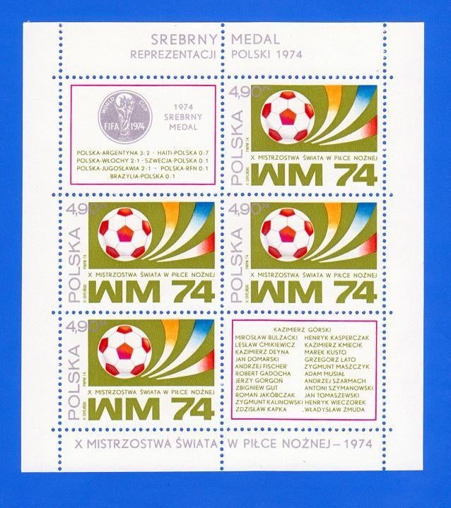 Polen, Sport, WK voetbal, Mi. blok 60 postfris, Verzenden, Polen, Postfris