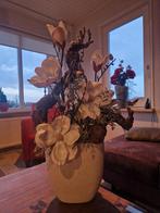Decoratief nep bloemstuk met vaas - Magnolia stijl, Ophalen, Zo goed als nieuw, Binnen