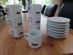 Segafredo koffie Kopjes met Schotels - 7 Stuks, Keramiek, Ophalen of Verzenden, Zo goed als nieuw, Effen